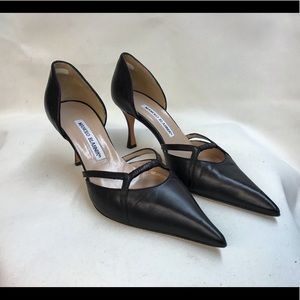 Manolo Blahnik Black Leather heels